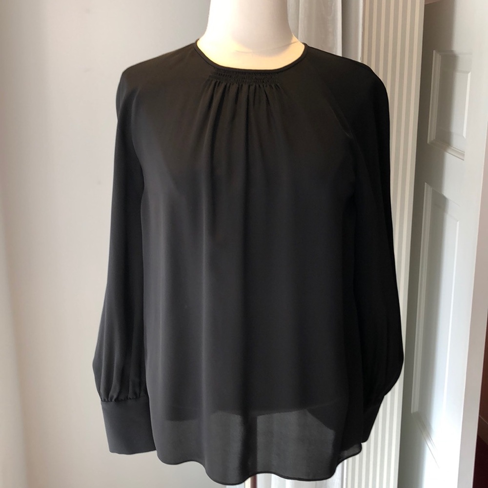 Ellie Tahari Black Silk Blouse